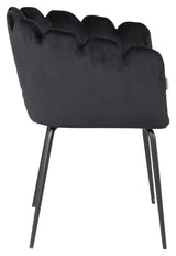 Limhamn Dining chair with armrests, Black velvet