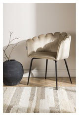 Limhanm Dining chair with armrests - Beige velvet