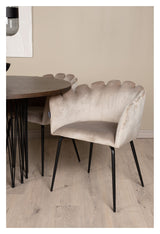 Limhanm Dining chair with armrests - Beige velvet