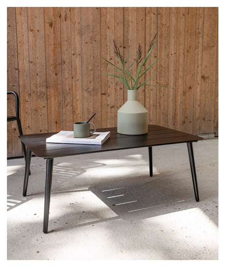 Lina Coffee table for Garden, Black alu, 60x100