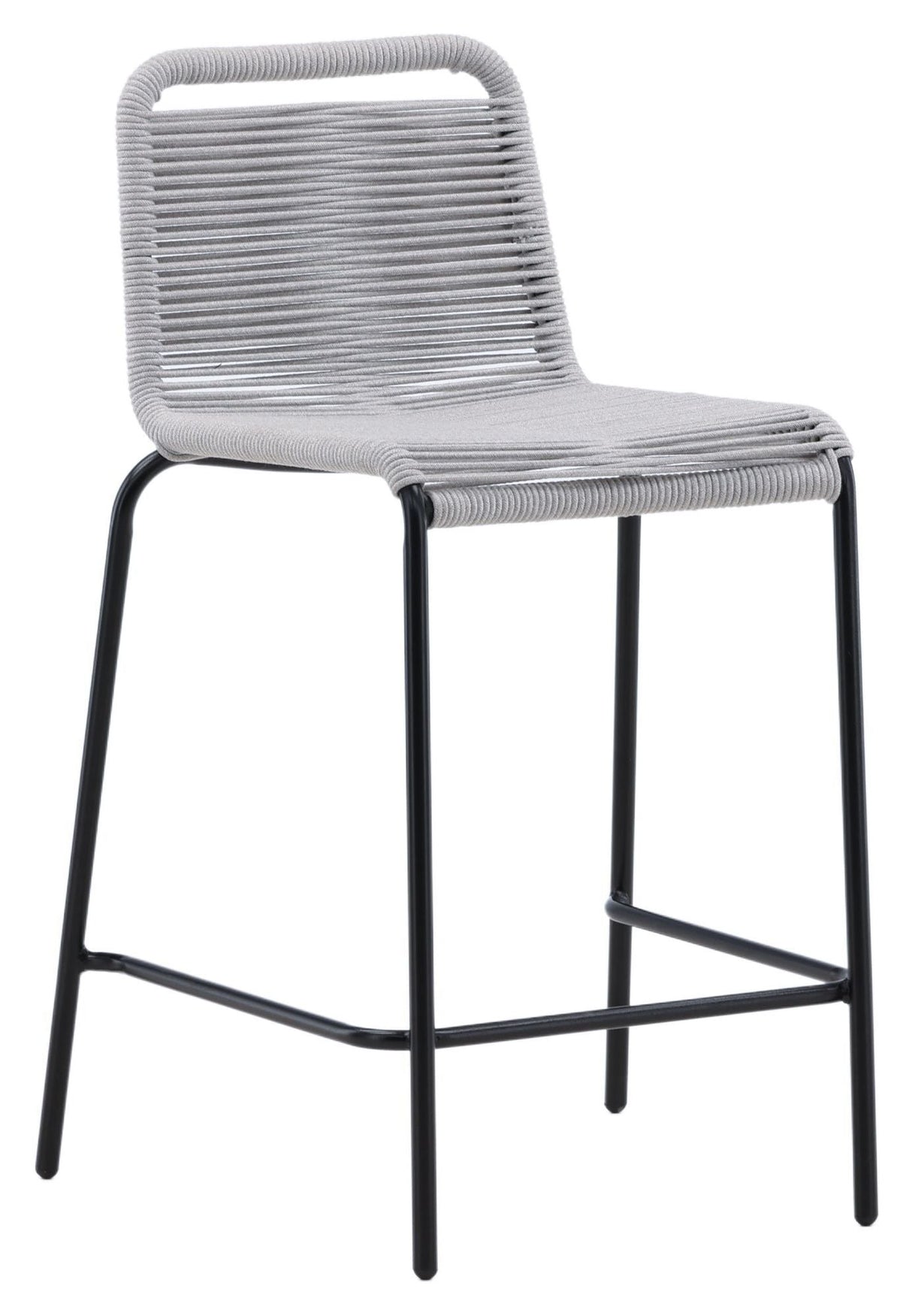 Lindos Bar stool, Black/Light gray steel