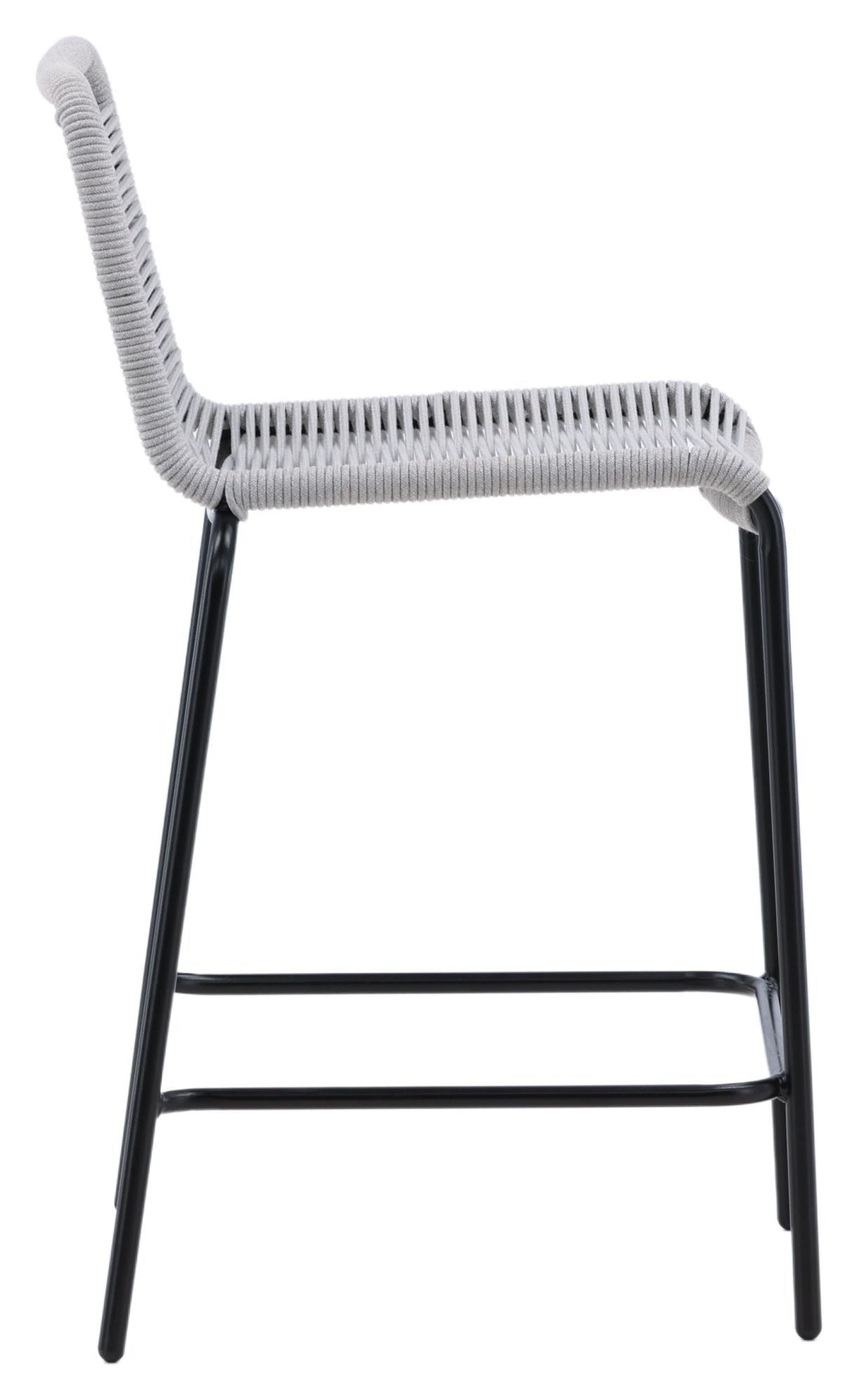 Lindos Bar stool, Black/Light gray steel