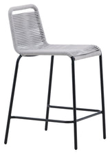 Lindos Bar stool, Black/Light gray steel