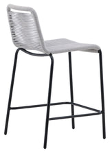 Lindos Bar stool, Black/Light gray steel