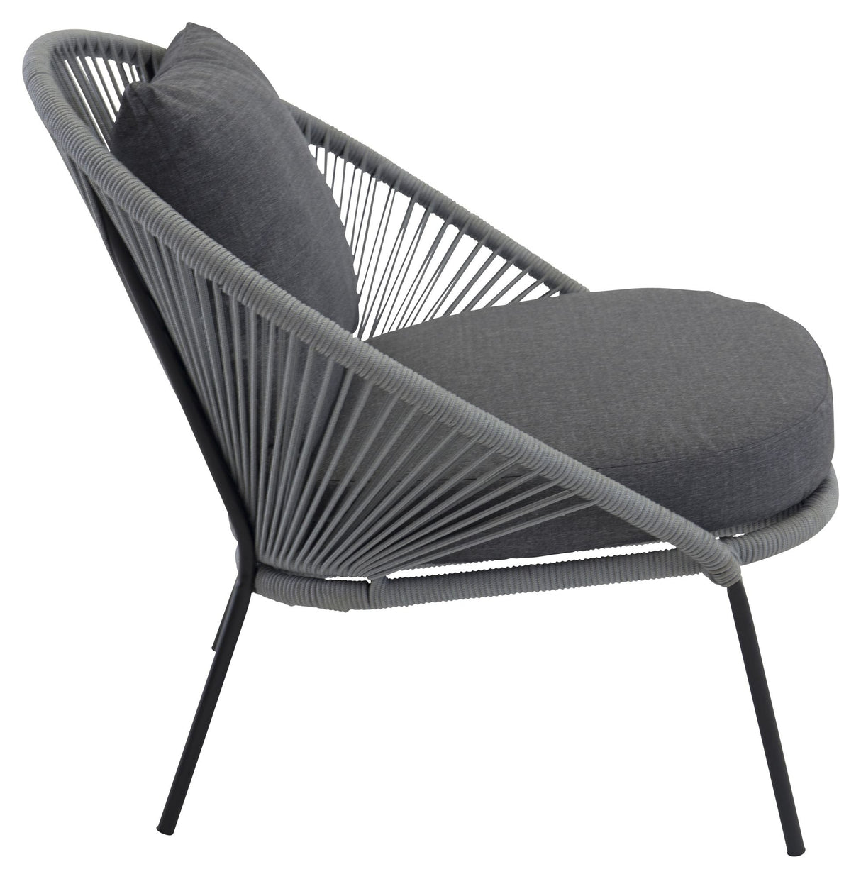 Lindos, Lounge Chair, Gray/Black