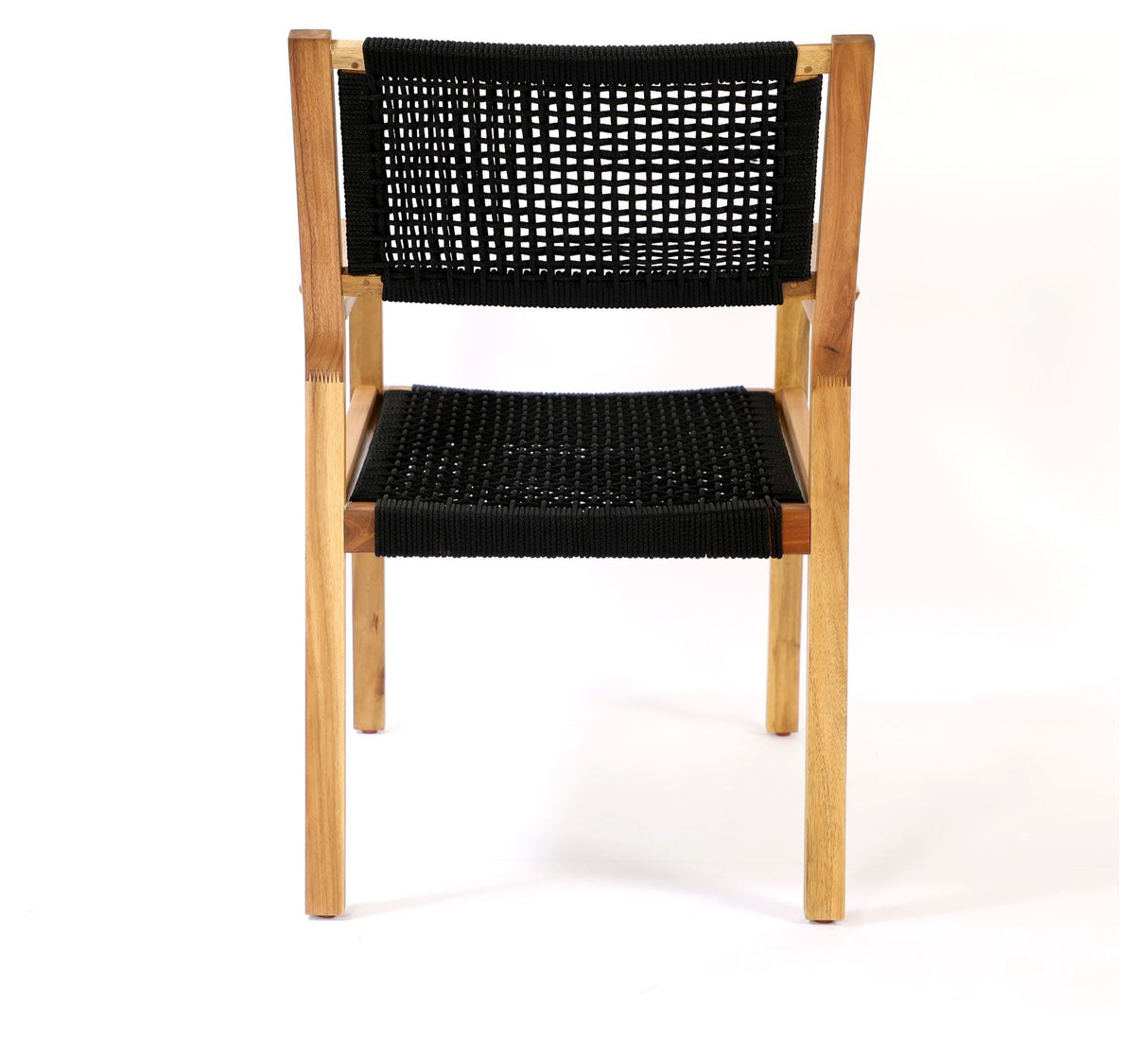 Little John Garden Chair, Black Rope/Acacie