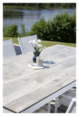 Llama, Garden table 205*100, White alu/Gray HPL