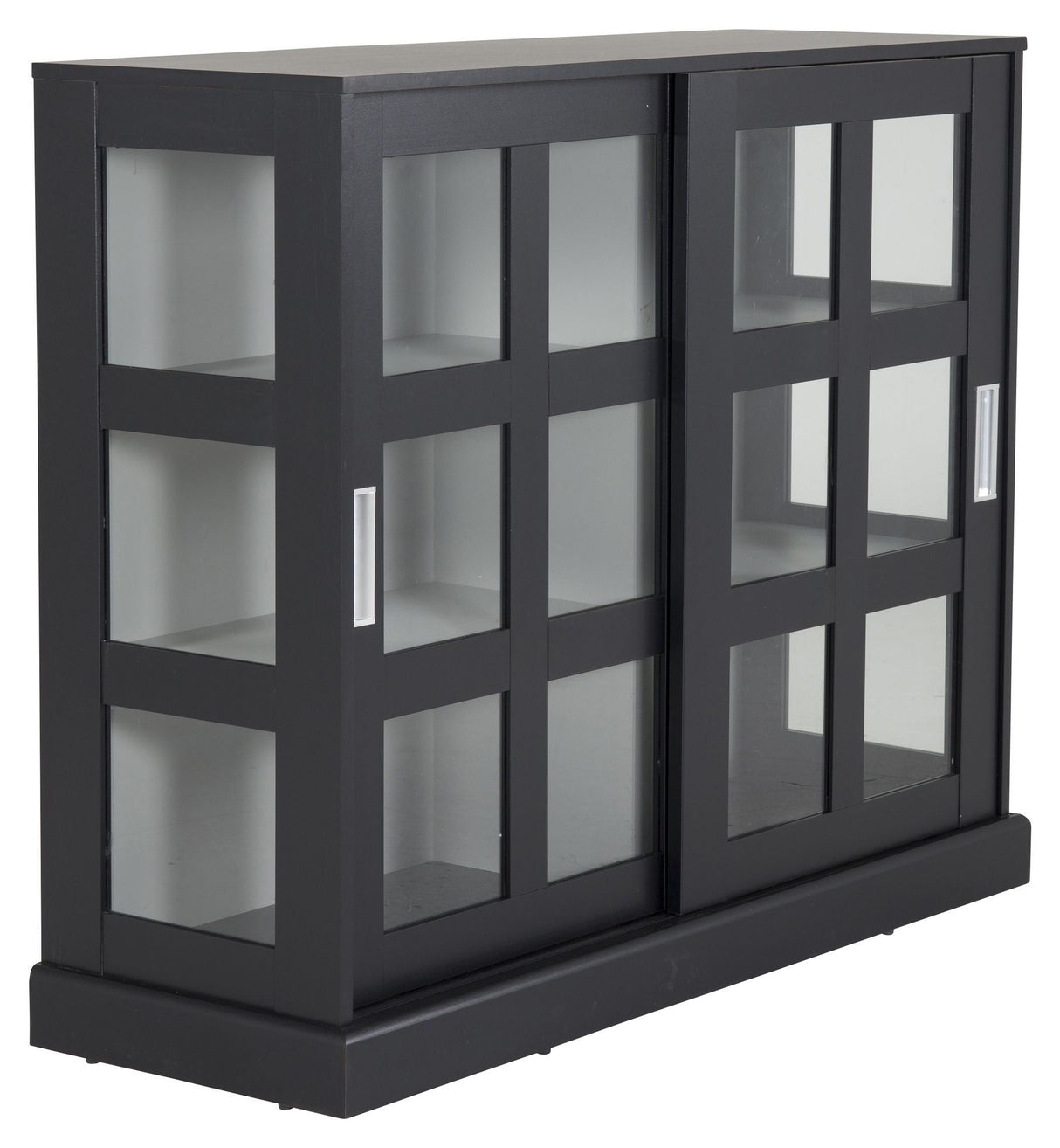 Lock Bookcase with sliding doors, black