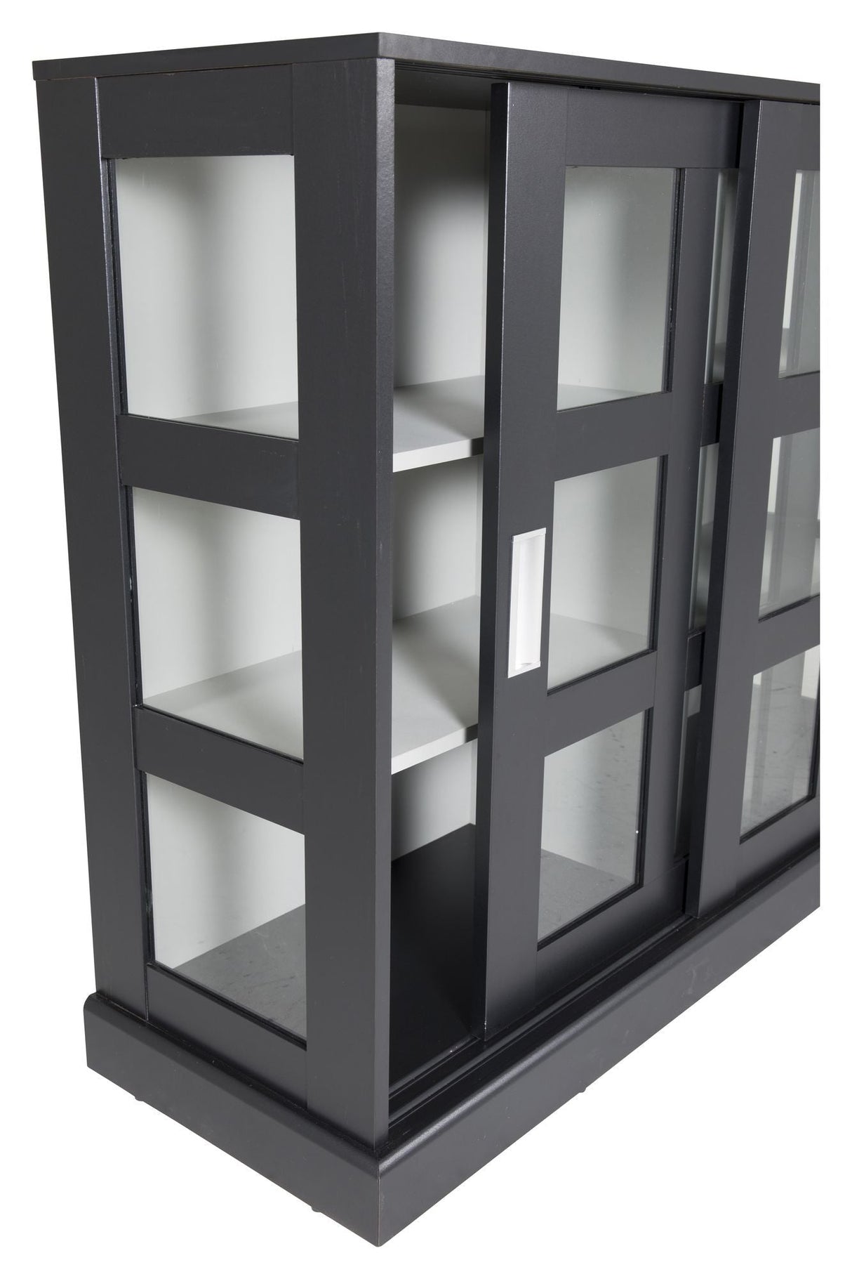 Lock Bookcase with sliding doors, black