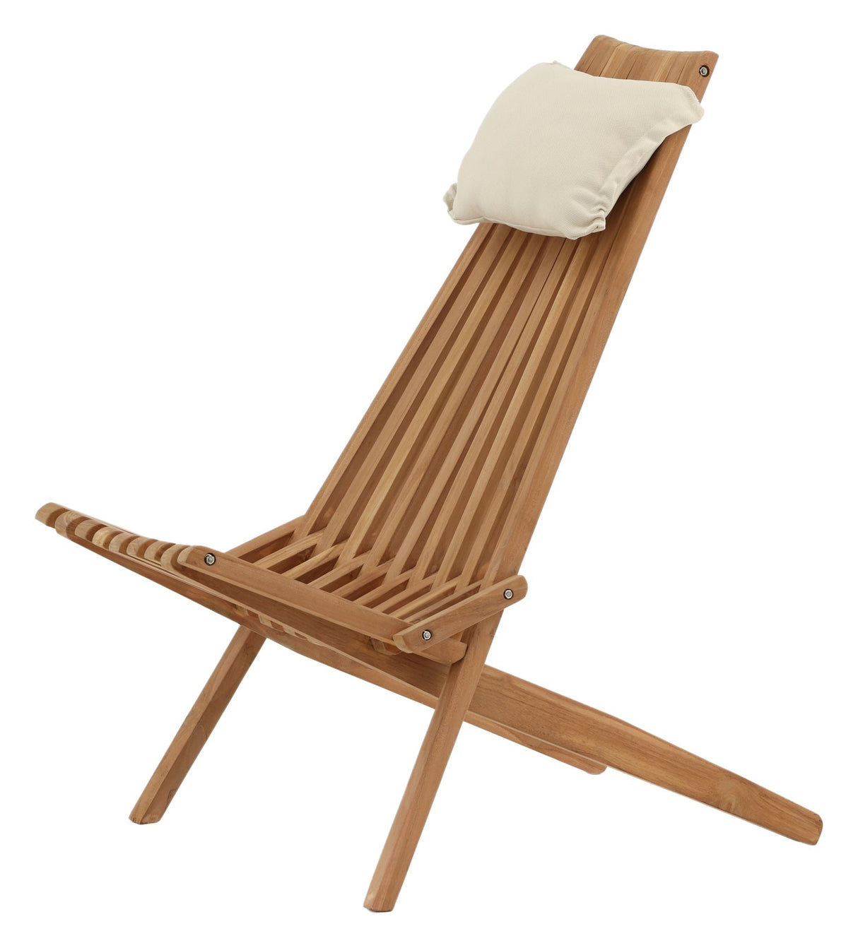 Lounge chair with beige pillow - Teak