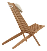 Lounge chair with beige pillow - Teak