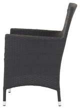 Malin Garden Chair, Black Woven/Gray Cushion