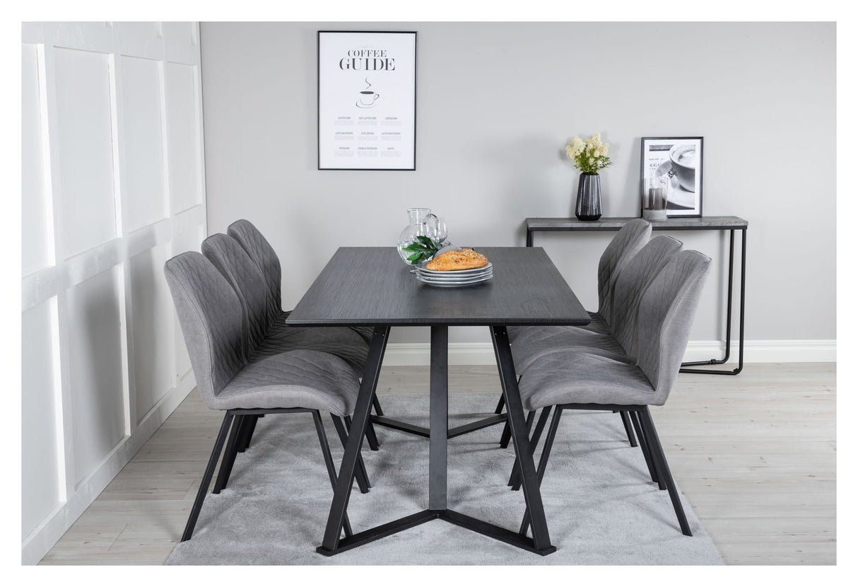 Marina Dining table, black, 180x90