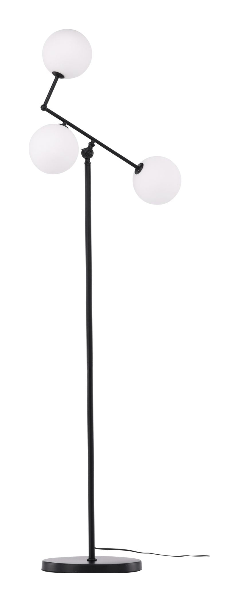 Marsan Floor Lamp, Iron, Black/White Glass