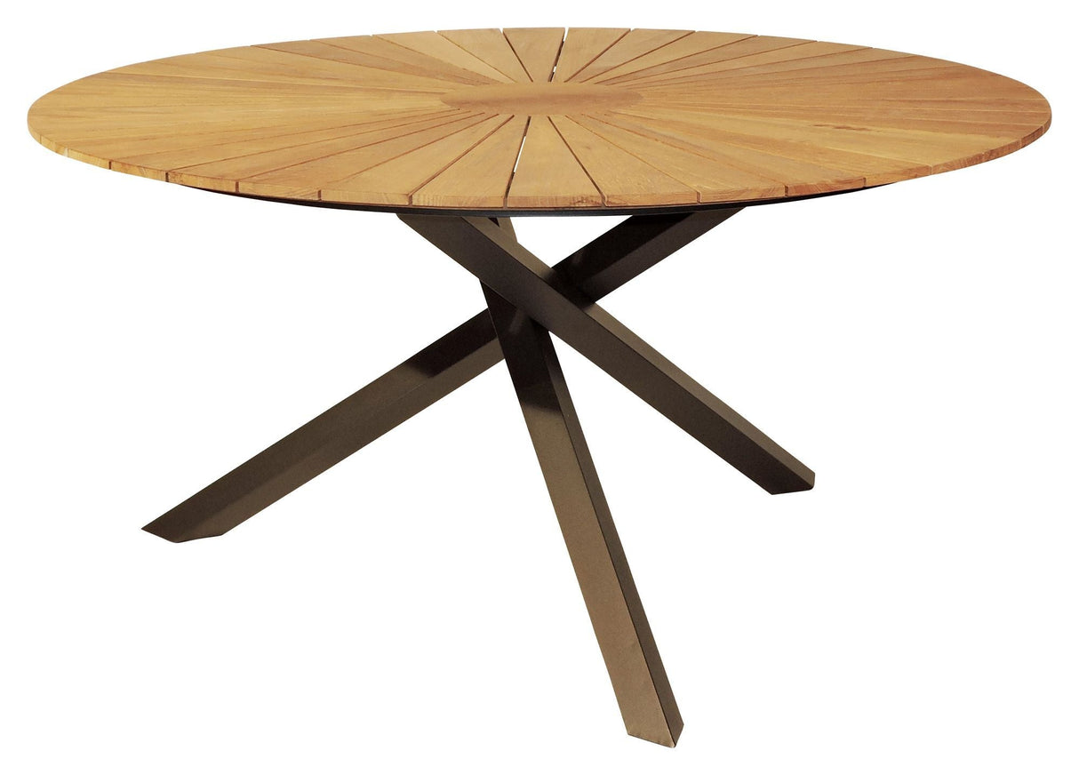 Mexico Garden table, Black alu/teak, Ø140