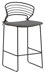 Milano Bar stool, Black/Gray steel