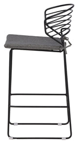 Milano Bar stool, Black/Gray steel