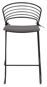 Milano Bar stool, Black/Gray steel