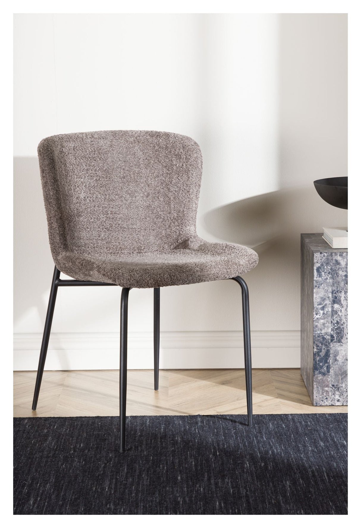 Modesto Dining Chair - Gray Bouclé