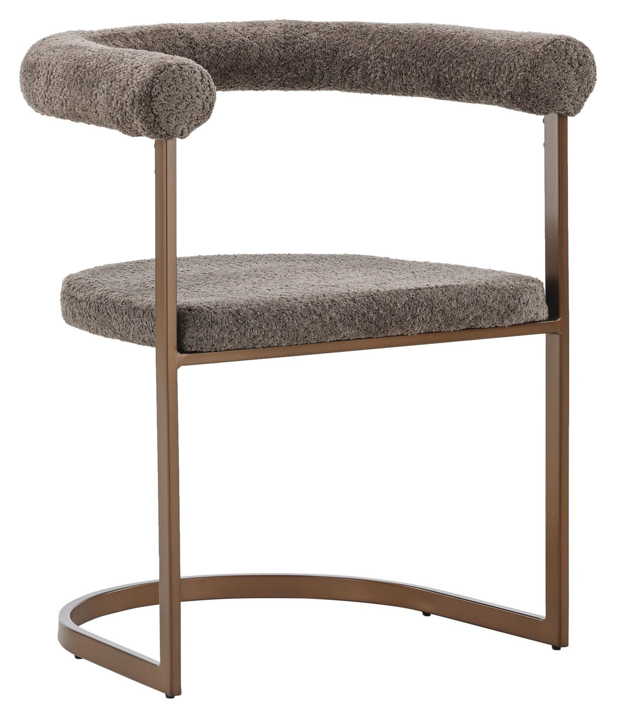 Morning Dining Chair, Brown, Gray Bouclé