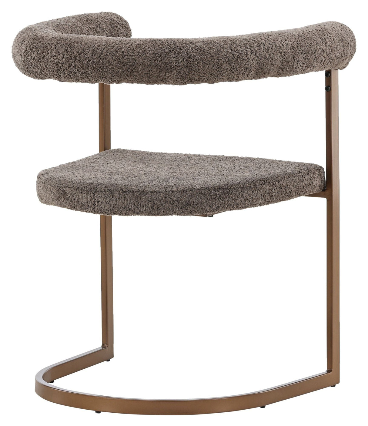 Morning Dining Chair, Brown, Gray Bouclé