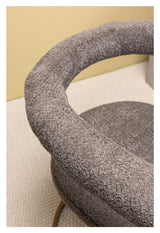 Morning Dining Chair, Brown, Gray Bouclé