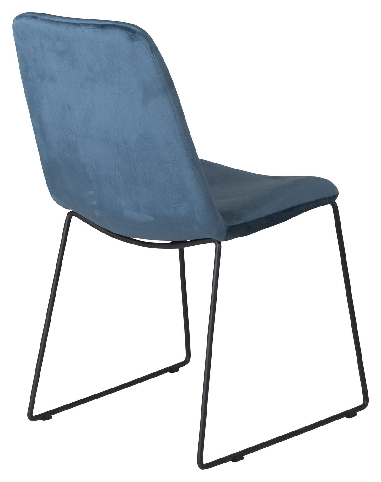 Muce Dining chair, Blue velvet, Black metal legs