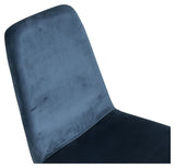 Muce Dining chair, Blue velvet, Black metal legs