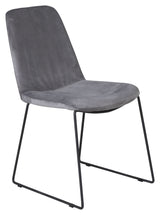 Muce Dining chair, Gray velvet, Black metal legs