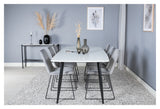 Muce Dining chair, Gray velvet, Black metal legs