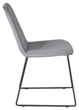 Muce Dining chair, Gray velvet, Black metal legs