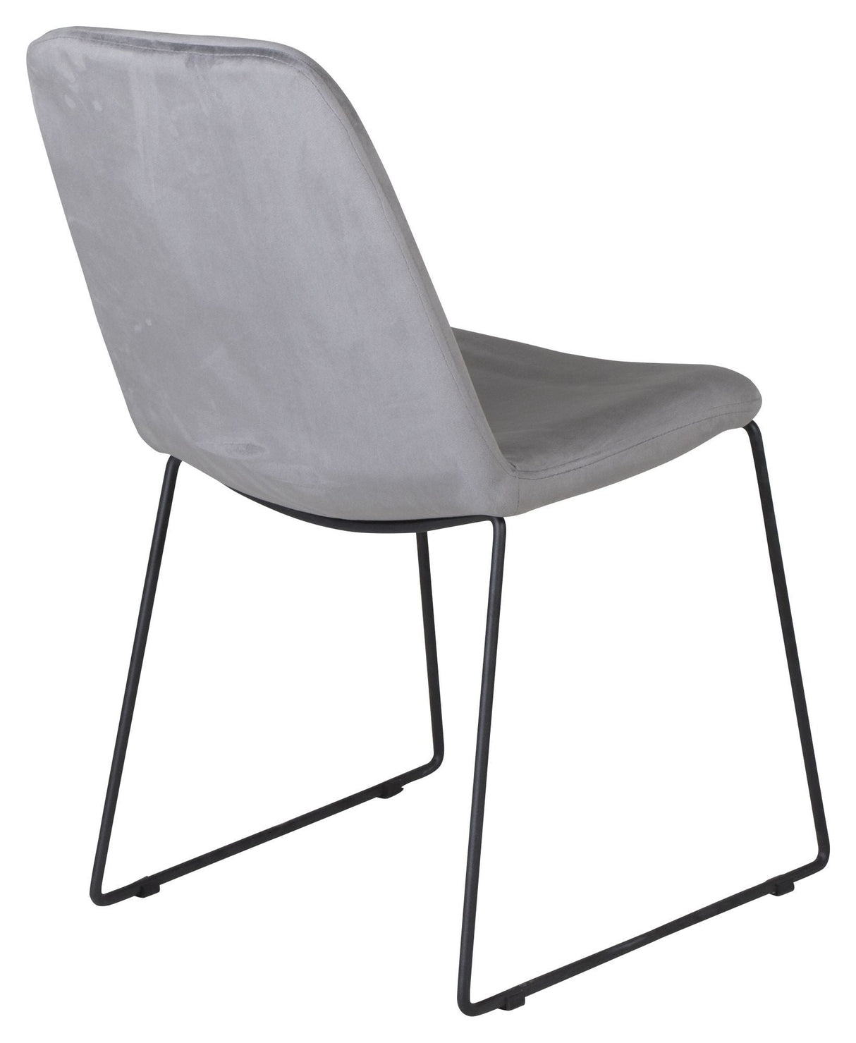 Muce Dining chair, Gray velvet, Black metal legs