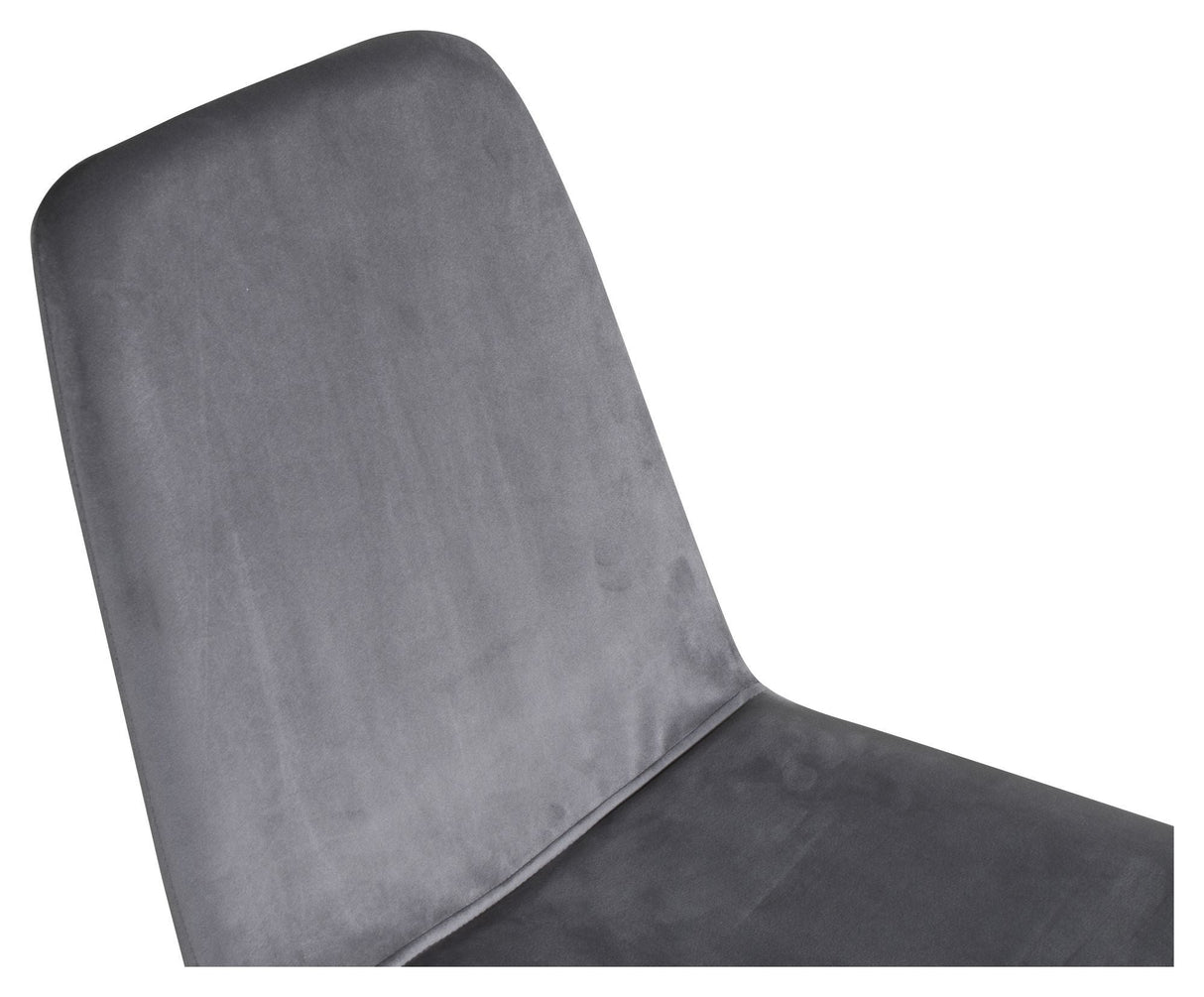 Muce Dining chair, Gray velvet, Black metal legs