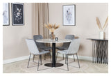 Muce Dining chair, Gray velvet, Black metal legs