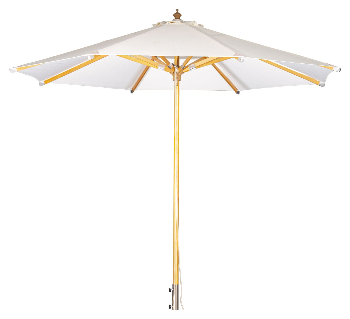 Naxos Parasol, 3m, Wood/Ecru Fabric