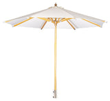 Naxos Parasol, 3m, Wood/Ecru Fabric