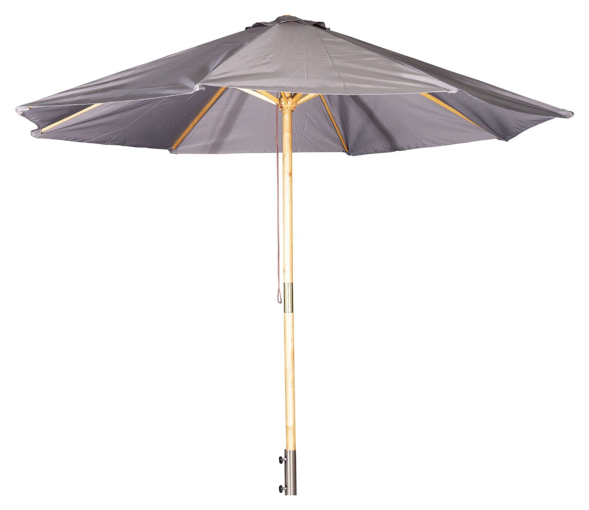 Naxos Parasol, 3m, Wood/Gray Fabric