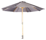 Naxos Parasol, 3m, Wood/Gray Fabric