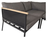 Nettan Corner sofa with table, Black w gray cushions