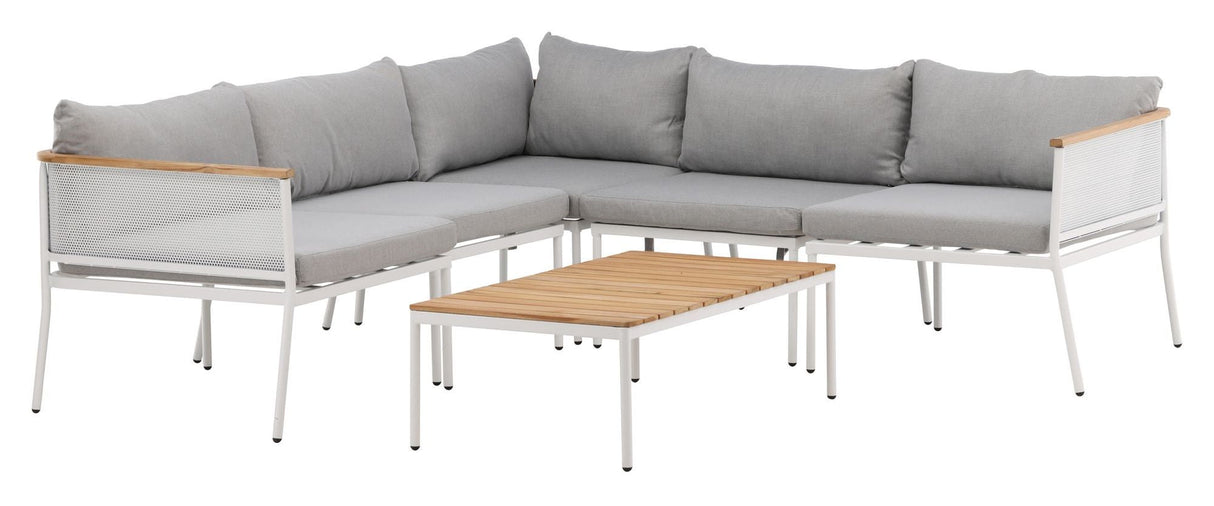 Nettan Lounge Set Steel, White/Light Gray