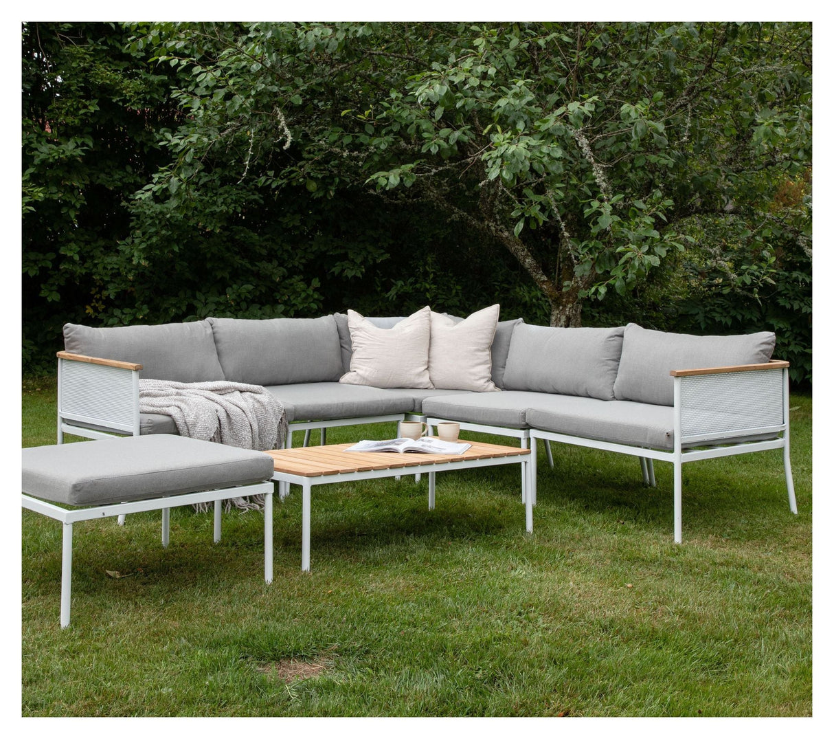 Nettan Lounge Set Steel, White/Light Gray