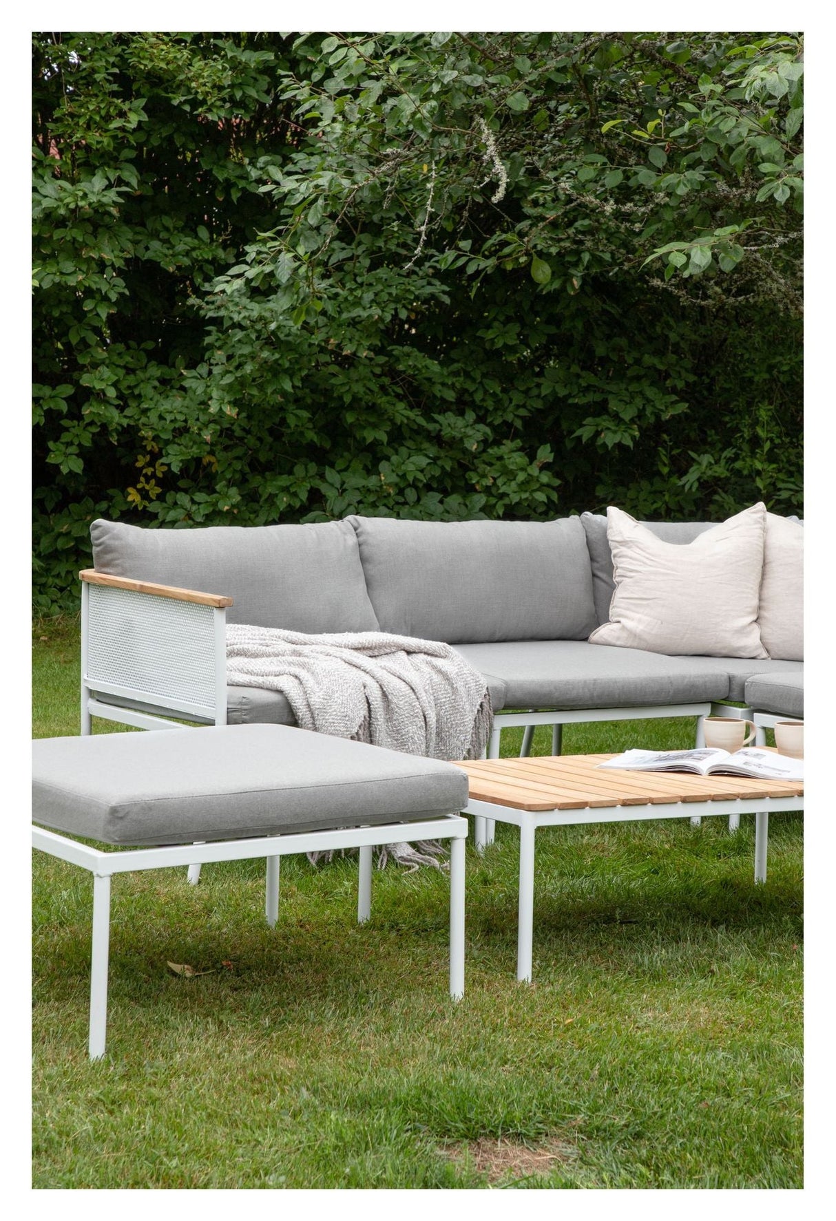 Nettan Lounge Set Steel, White/Light Gray