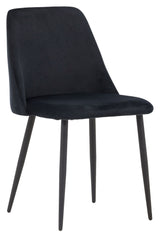 Night Dining Chair, Black, Black velvet