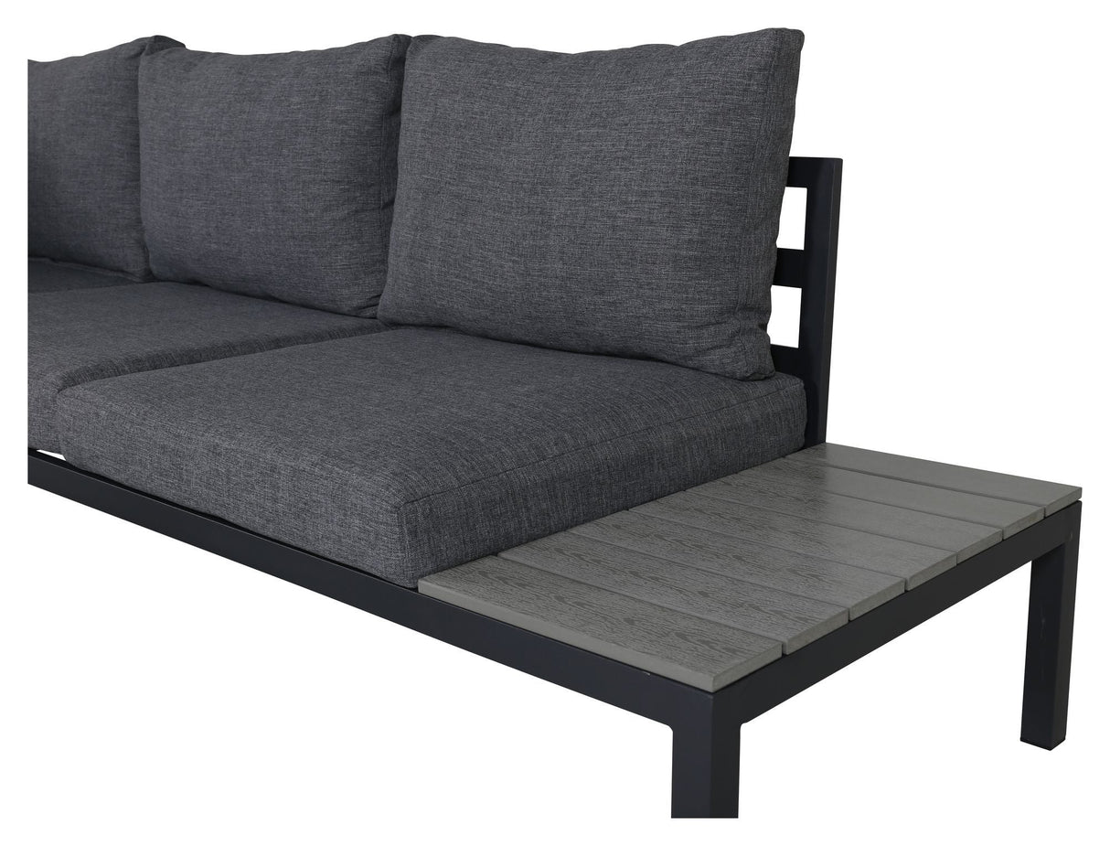 Odense Lounge Set, Black Alu w. gray cushions