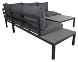 Odense Lounge Set, Black Alu w. gray cushions