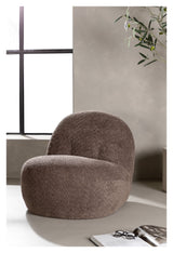 Omaha Lounge Chair ,Brown Bouclé