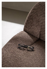 Omaha Lounge Chair ,Brown Bouclé