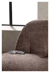 Omaha Lounge Chair ,Brown Bouclé