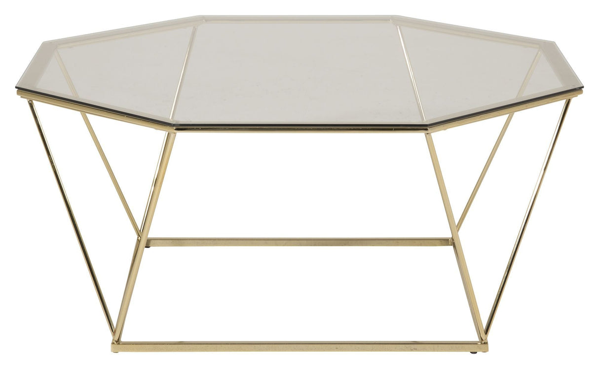 Österlen Coffee table - Glastop/Metal w. brass, Ø100