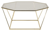 Österlen Coffee table - Glastop/Metal w. brass, Ø100